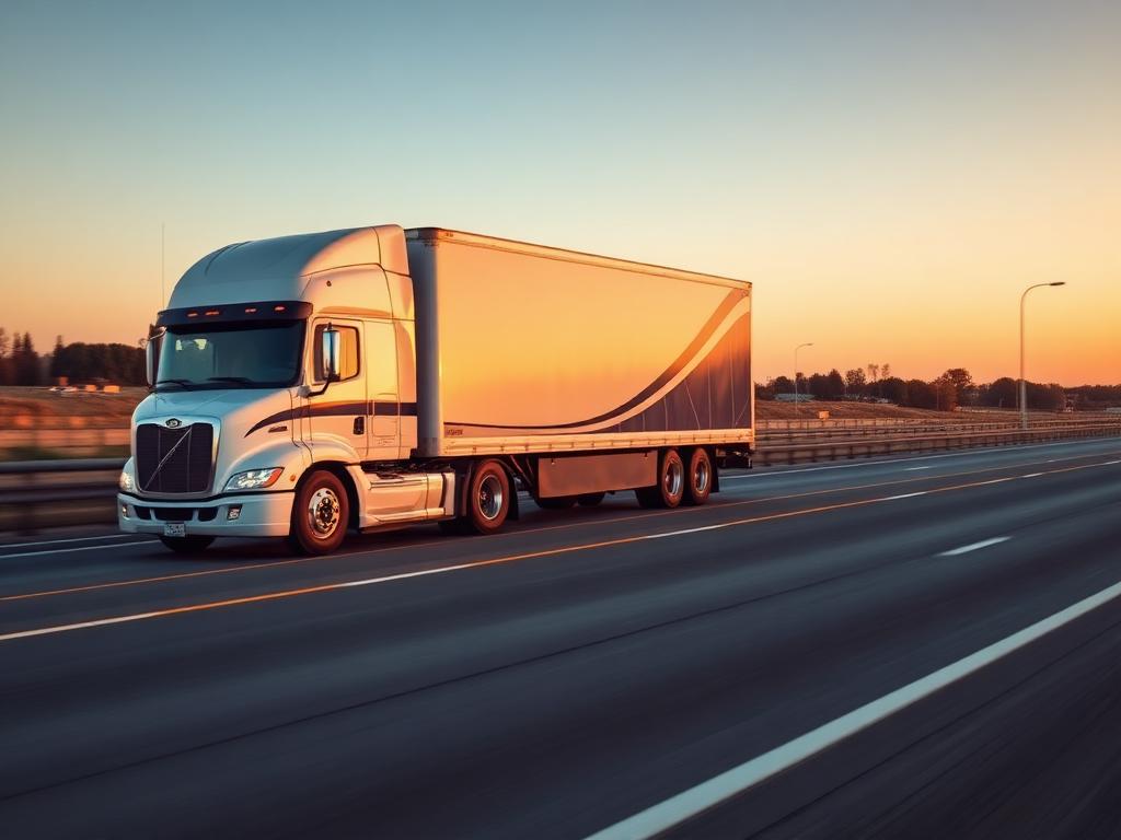 Lesedi Transport truck on the highway at golden hour